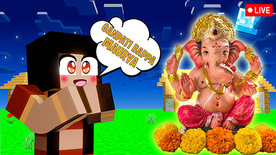 Ganesh chatuti special minecraft live thumbnail for Shruti Plays