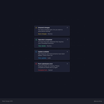 Daily Design 09 | Toast Notifications carddesign dailyui figma ui uidesign ux