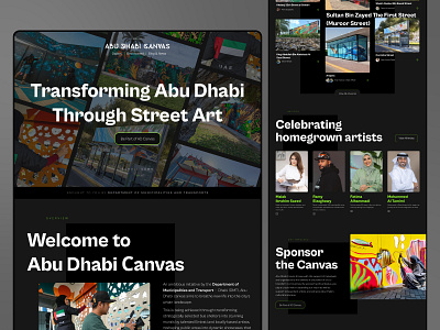 Abu Dhabi Canvas Website 🎨🚌 art artists branding community creativity culture design digital innovation interactive murals showcase urban visual webdesign