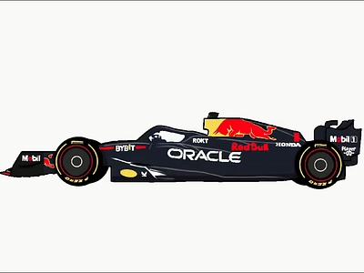 Redbull F1 Car graphic design illustrationart motion graphics