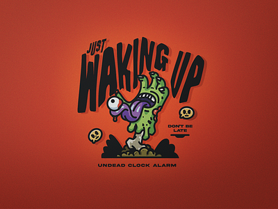 Waking Up apocalypse branding clock death graphic design halloween logo morning spooky tshirt waking up zombie