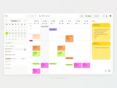 Minimal calendar app app calendar dashboard elegant lightmode minimal saas webapp