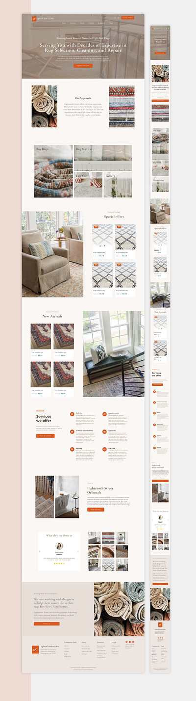 18th street orientals - Rug Store Website (+ Mobile Responsive) carpets design e commerce mobile mobile responsive orientals responsive rugs ui uiux ux web design webdesign website