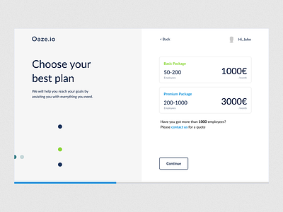 Oaze — Choose Your Best Plan app data design ecology environment list membership plan pricing sustainability ui ux web website
