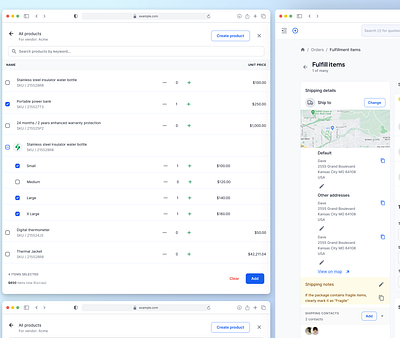 Select Variants For Fulfillment UI! erp product design product variants saas