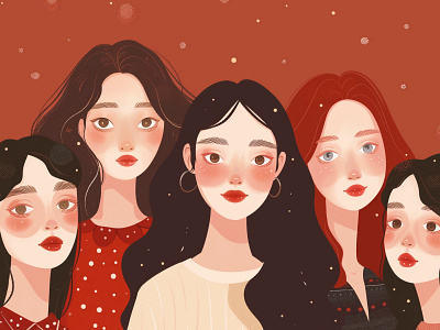 Cute Girls | Sisterhood Vibes | Graphic Design ai cute girls girls graphic graphic design ilustration midjourney ai sister illustration ui