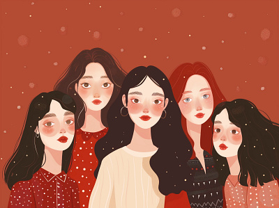 Cute Girls | Sisterhood Vibes | Graphic Design ai cute girls girls graphic graphic design ilustration midjourney ai sister illustration ui