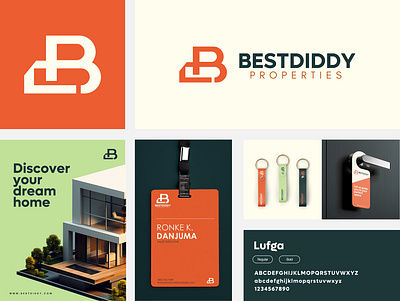 BESTDIDDY VISUAL IDENTITY branding design graphic design illustration logo real estate typography vector