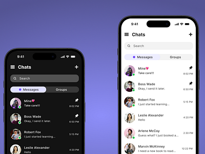 Challenge #013 Direct Messaging app | DailyUI app design ui ux