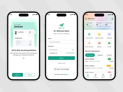 Invoice Maker App design app design app ui client management creative ui finance app invoice 360 invoice app invoice generator invoice maker invoice tracker mobile app modern app sme app uiux