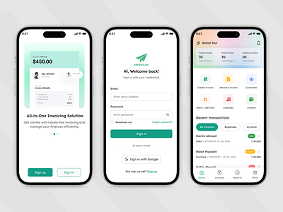 Invoice Maker App design app design app ui client management creative ui finance app invoice 360 invoice app invoice generator invoice maker invoice tracker mobile app modern app sme app uiux