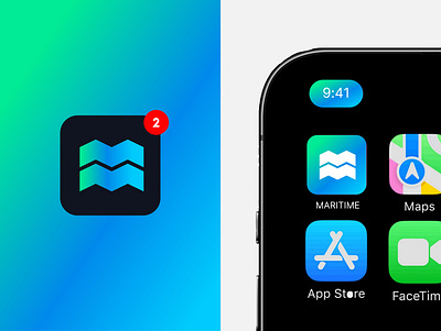 MARITIME APP ICON app branding design graphic design illustration logo typography ui ux vector