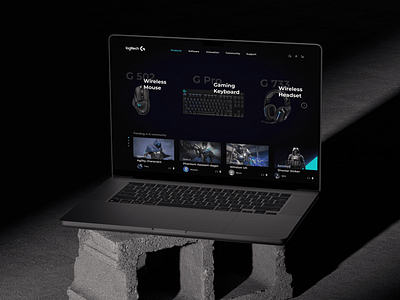 Logitech G HUB Home Page Design branding design figma illustration logo ui uiux ux uxui web design