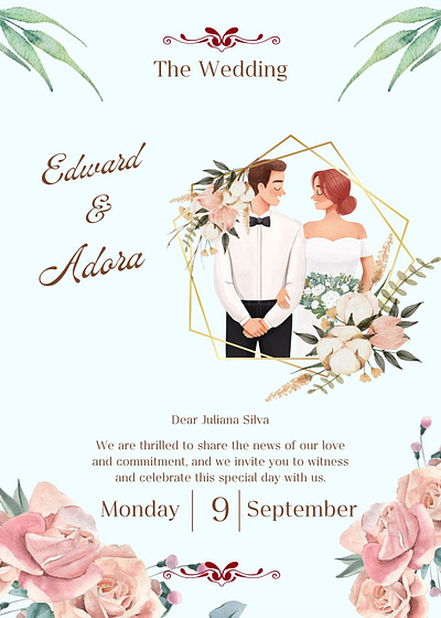 Wedding 💍Invitation (Portrait) Design 😍 3d animation graphic design invitation logo motion graphics ui