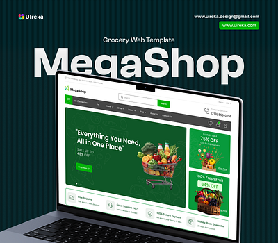 Mega Shop Grocery E-Commerce Website Landing Page UI UX agency agency website app app ui branding design graphic design grocery shop landing page landing page ui motion graphics typography ui ui design ui ux ux ux design website website design website ui