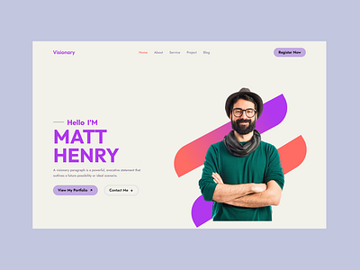 Visionary-Portfolio Website design animation branding figma graphic design logo ui ux