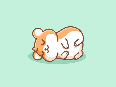 Sleeping Hamster adorable cartoon logo character children chill cute hamster cute mascot hamster illustration illustrative logo kids mascot mascot logo pastel pet relaxing sleeping sleepy soft weekend