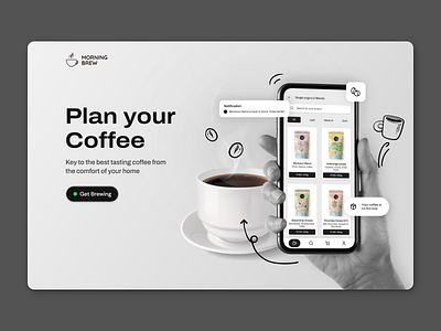 Hero Section for Coffee App Service challenge daily dailyui design graphic design ui