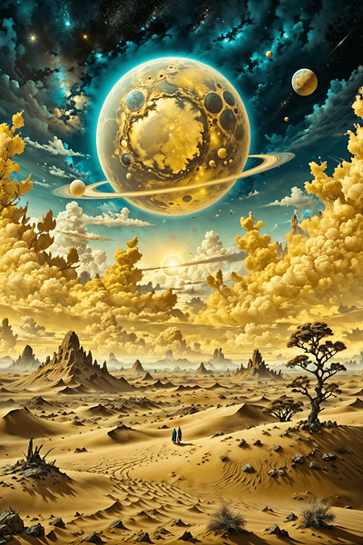 Cosmic Sands - Journey Through the Alien Desert art illustration landscape nature