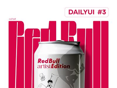 Red Bull Landing Page (DailyUI #3) 3d brush pen graphic design illustration landing page red bull ui