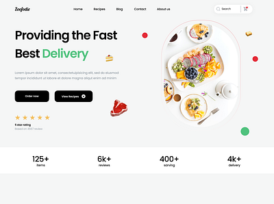 Food delivery hero concept delivery food ui