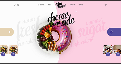 "Fun recipes" landing page animation design figma landing landing page ui web