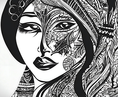 Monochrome women abstract art des design designs illustration ui vector