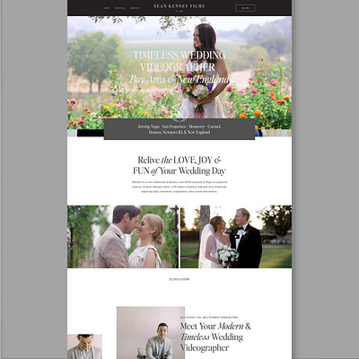 Squarespace Website Design for Wedding Videographer beautiful beautiful website design design high end website design luxury website squarespace squarespace designer web designer website website design website designer wedding vendor wedding videographer wedding website