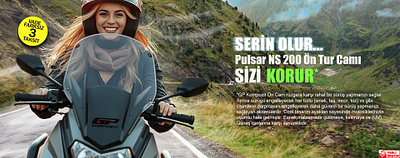 Banner for a motorcycle accessorizes company branding graphic design logo