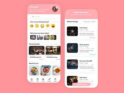 Fitness & Health App fitness and health fitness and health app fitness app gym workout app minimalist app track fitness goals ui ui design workout and recipe app workout app workouts and recipes