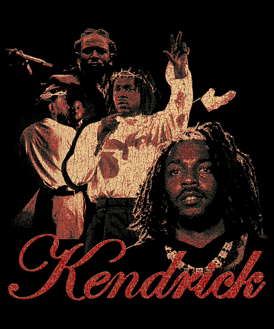 Vintage Kendrick Lamar Tshirt Design | Halftone Effect appreldesign bootleg distress halftone kendrick lamar rap streetwear vintage