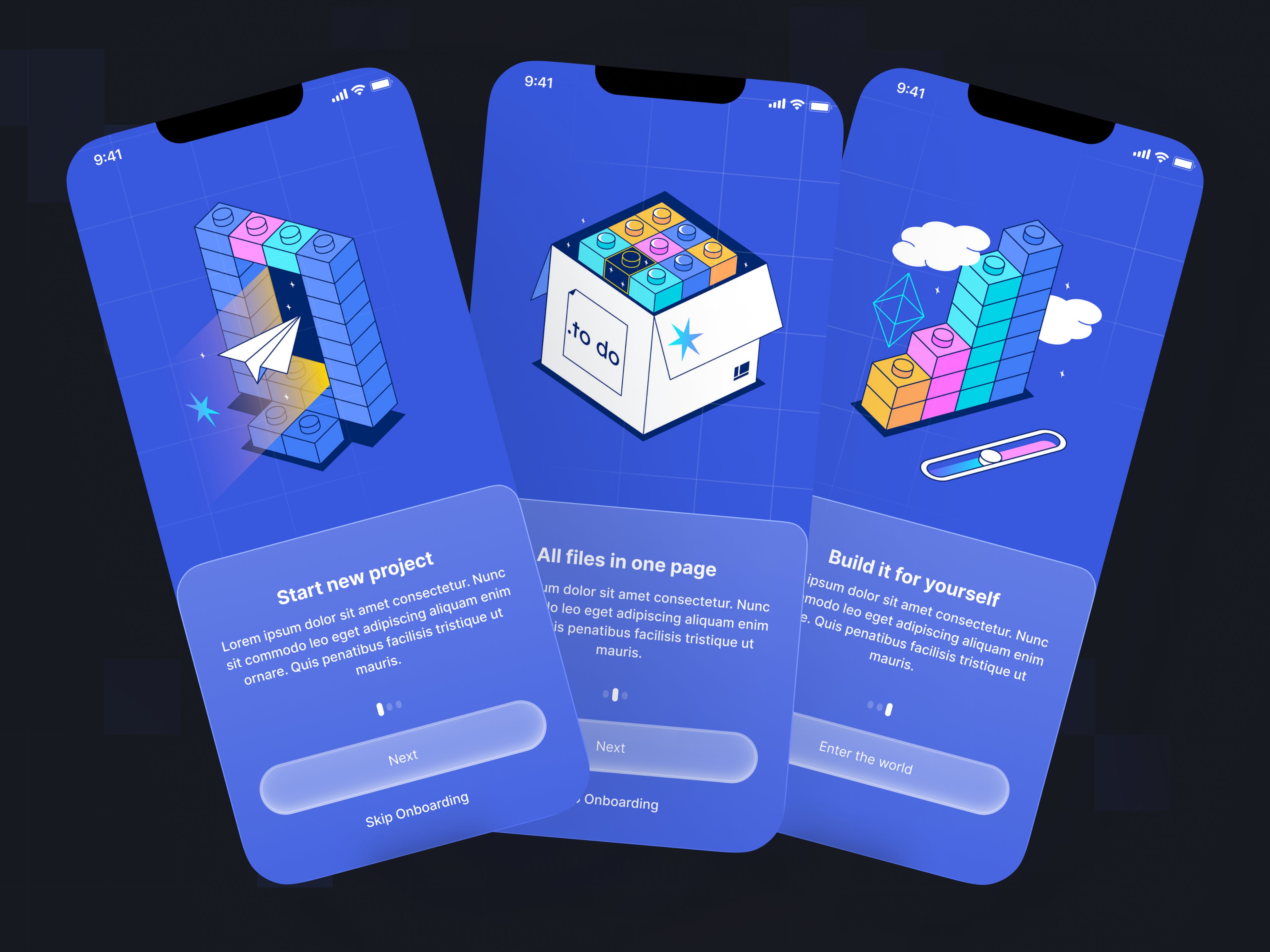 Onboarding screen design