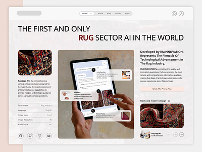 Rug sage AI - One page website ai design one page rug ui uiux ux web design webdesign website