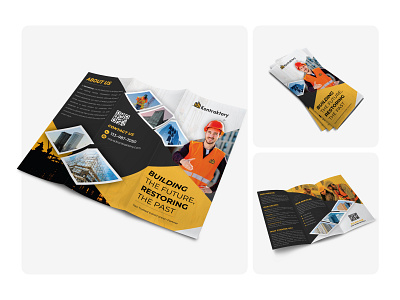 Construction trifold brochure design booklet design brochure brochure layout brochure template business business brochure company profile construction brochure flyer graphic design illustrator indesign print design trifold brochure design