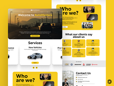 AutoMasters - Car Dealership Landing Page Concept car design landing page product design ui ux web design website