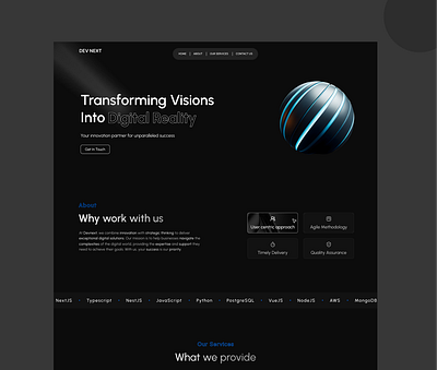 Landing Page, Dark theme design illustration landing page ui ui ux uidesign