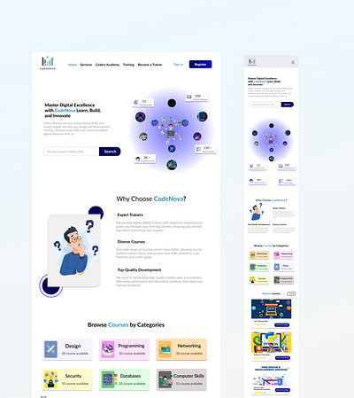 CodeNova design e earning mobile ui ux website