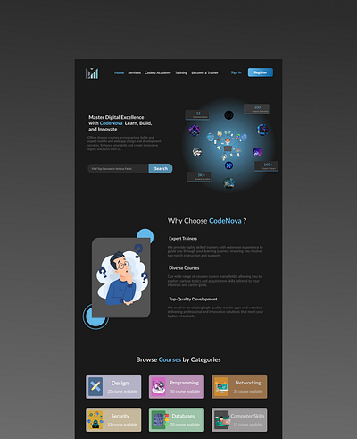 CodeNova darkmood design ui ux website