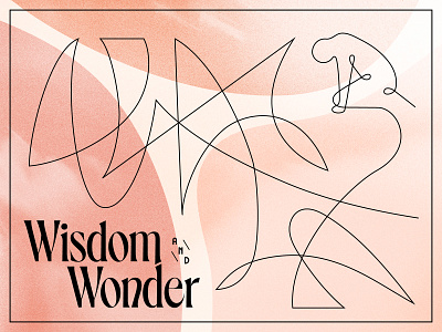 Wisdom and Wonder Sermon Series branding church illustration modern one line pink typography