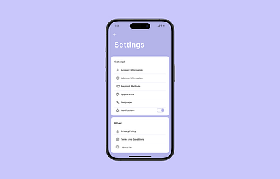 DailyUI #007 - Settings