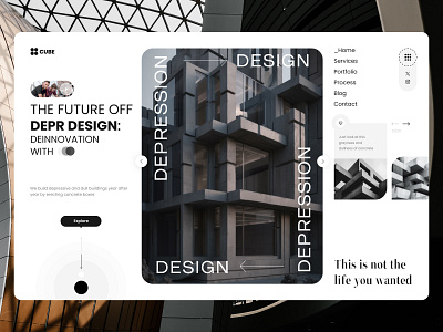 Architecture concept architecture depression design graphic design house land landig page landing minimalism ui