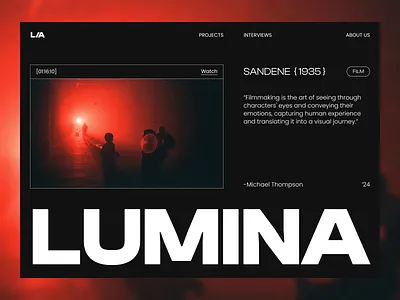 Lumina - Media Publishing Website design ecommerce figma films finance landing page media publishing streaming ui ux uxui design web design