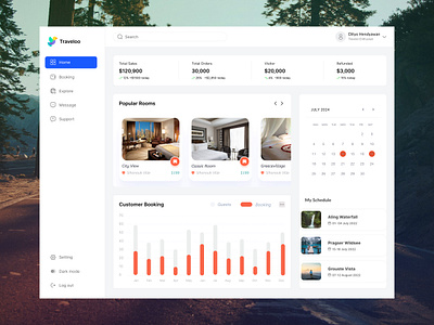 Travel Dashboard booking system clean ui dashboard design dashboard ui design system hotel booking interaction design minimal design modern ui product design tourism design travel dashboard travel design travel planner travel ui ui design uiux user experience user interface visual design