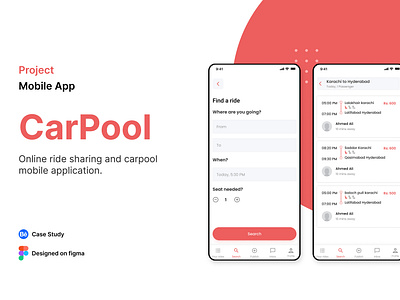 Carpool App app carpool design design system mobile mobile app ui ux