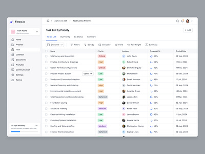 Task management CRM - Data table crm dashboard data table minimal productivity project management saas task management ui ux webapp