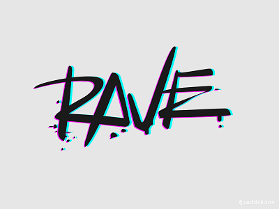 rave lettering logo type typography