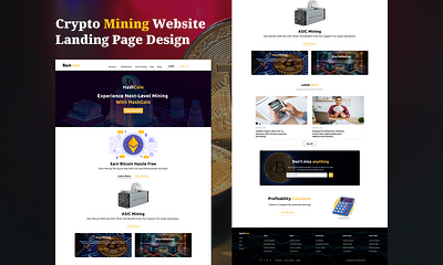 Crypto Mining Website Landing Page UI/UX Design crypto landing page cryptocurrency cryptomining figma graphic design nft landing page ui uiux ux web design website landingpage ui ux