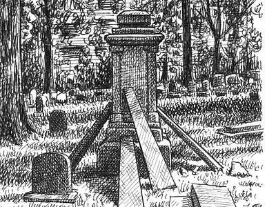 Cemetery art artist artwork cemetery drawing hand drawn horror illustration ink morbid spooky