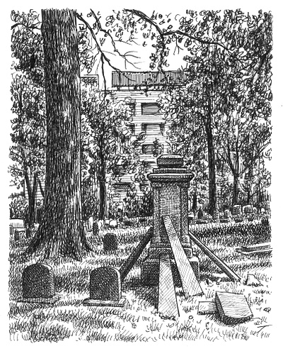 Cemetery art artist artwork cemetery drawing hand drawn horror illustration ink morbid spooky