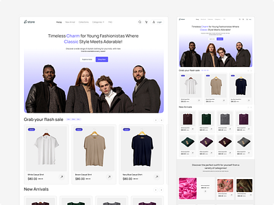 E-Store E-Commerce Website Landing Page design ecommerce figma landing page product design ui uiux ux ux design website